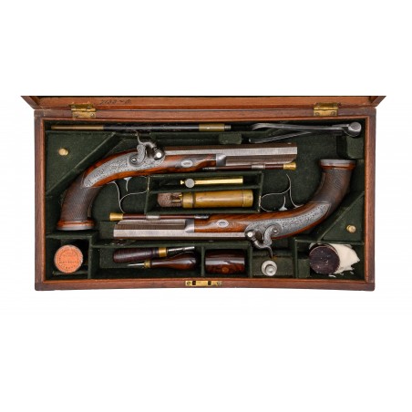 Very Fine Cased Set of Percussion Pistols by William & John Rigby Ireland (AH8469)