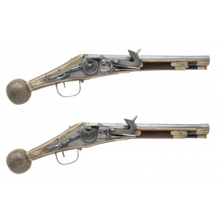 Beautiful Pair of Wheel Lock Puffer Pistols (AH8710)