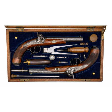 Cased Pair of Percussion Dueling Pistols by G. Noack of Berlin (AH8702) Consignment