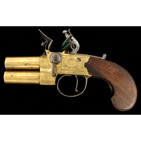 English Brass Double Barrel Tap Action pistol (AH2677)