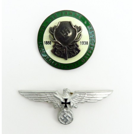 Nazi Veteran Cap Badge and Hunting Club Pin (MM1022)