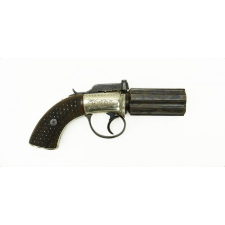 Cased British Percussion "6-Shot" Pepperbox by Harley of Exeter (AH4199)