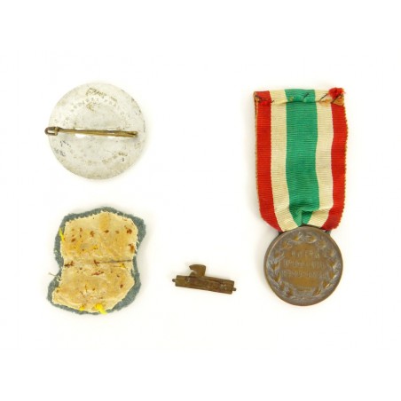 Mussolini Tinnie, Vittorio Commemorative Medal, Uniform Patch, & Collar Device (MM779)