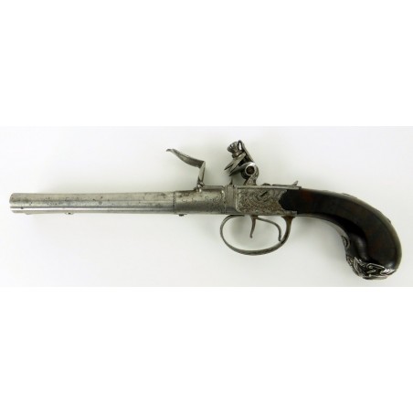 British Queen Ann Double Barrel Flintlock pistol (AH3585)