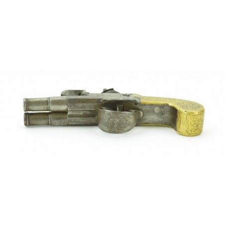 Double Barrel Brass Frame Box Lock .34 Caliber Pistol Marked Seglas (AH4300)