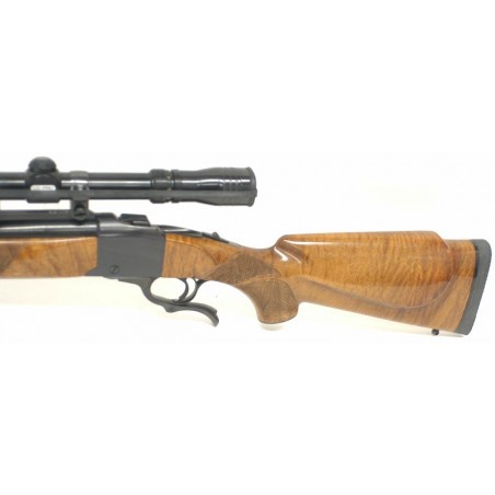 Ruger No 1 6mm Rem caliber rifle with custom made stock & Redfield 3 x 9 scope. In excellent condition. (r3343)