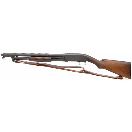 Winchester 12 12 gauge shotgun. Standard commercial field gun thats been converted to trench gun configuratio (w3543)