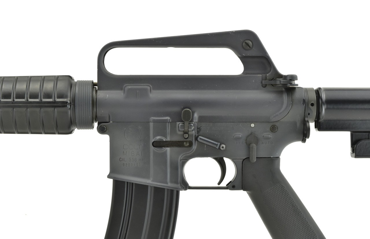 Colt M16A1 machine gun with 16” barrel, carry handle upper and anti-rotatio...