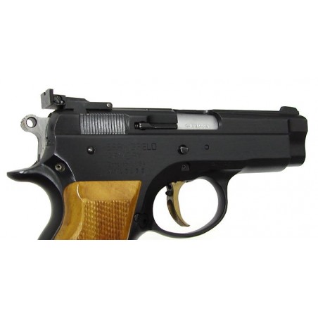 Springfield P9C 9mm Para caliber pistol. Customized with single action conversion and Elliason target sights. (pr7352)
