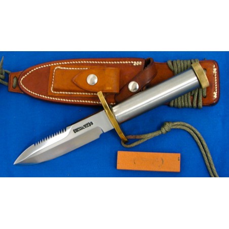 Randall model 18 knife. 5 1/2" blade. Excellent condition. Nice sheath, stone and blade. (K774)