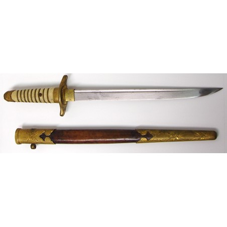 Japanese Meiji period Officers Tanto. Excellent blade, fine mounts. 9" blade, 13 1/2" overall length. (MEW1138)