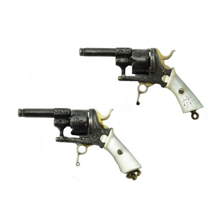 Miniature Cased Pair of French Pinfire Revolvers (CUR298)