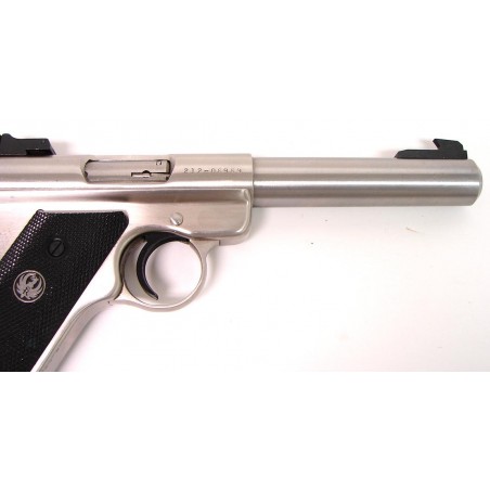 Ruger Mark II .22 LR caliber pistol. Stainless target model with 7" bull barrel. Very good condition. (PR14999)