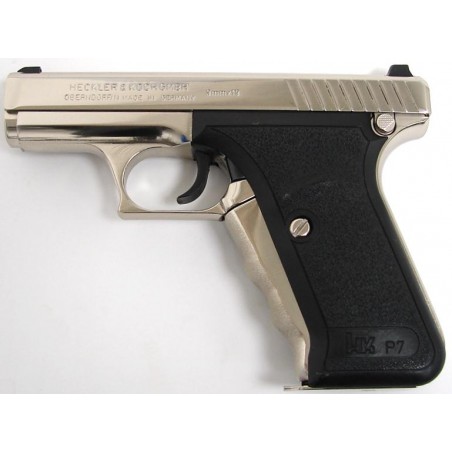 Heckler & Koch P7 PSP 9mm Para caliber nickel plated pistol. Excellent condition. (pr6079)