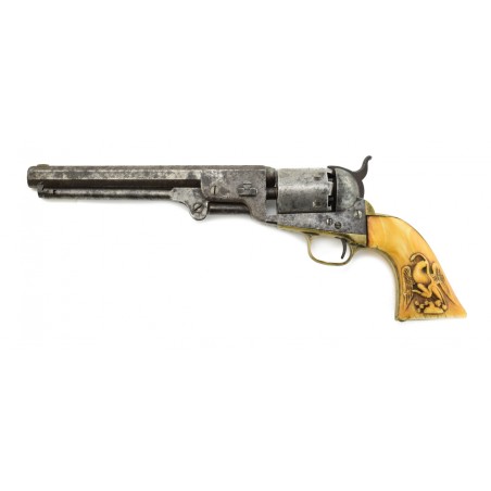 Colt 1851 Navy with Carved Mexican Revolver With Ivory Grips (C13692)