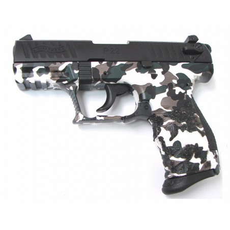 Walther P22 .22 LR caliber pistol. Black and white camo model. New. (PR19554)