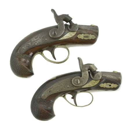 Beautiful Pair of Peanut Size Henry Derringer Pistols (AH4521)