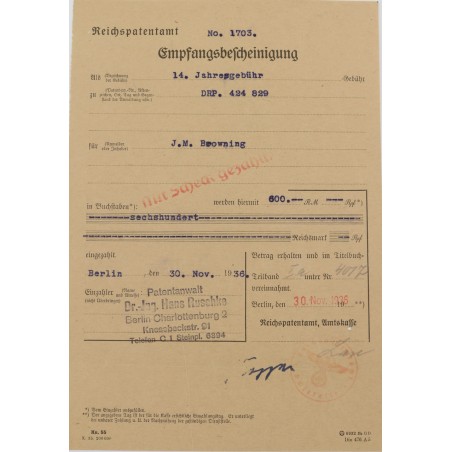 Nazi Marked Patent Paperwork (MIS1127)