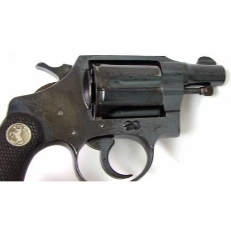 Colt Detective Special .38 Spcl caliber revolver. Early pre-war 1st issue, made in 1928 with square butt grip. The bottom of the (C7012)