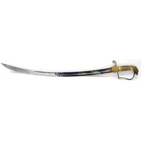 U.S. American Eagle Head Militia officers cavalry sabre. Beautifully checkered ivory handle and fine blue and guilt blade. Very  (sw909)