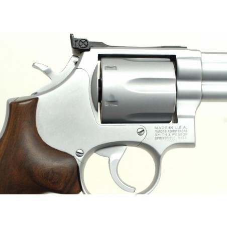 Smith & Wesson Model 586 .357 Magnum caliber revolver. Custom work by Clark Custom. Hard chrome. Action job and Miculek grips. P (pr4221)