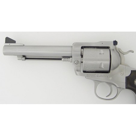 Ruger New Model Blackhawk .45 LC caliber revolver. Stainless Bisley model with 5 ½ barrel and extra .45 ACP cylinder. Comes wit (pr13149)