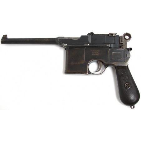Mauser 1896 .30 Mauser caliber pistol. Early shallow panel large ring hammer Mauser broomhandle with Mauser MW monogram grips, (pr6949)