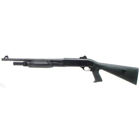 Benelli M3 Super 90 12 gauge shotgun. Combo pump/semi-auto tactical riot gun with pistol grip stock and ghost ring sights. Excel (S4022)