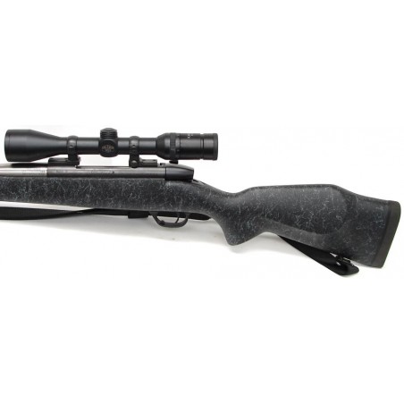 Weatherby Mark V .338-378 Wby Magnum caliber rifle. Accumark model with stainless fluted barrel, muzzle brake and synthetic stoc (r6559)