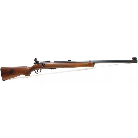 Stevens 416 .22 LR caliber rifle. U.S military trainer with target sights. Has some light surface rust on the barrel. Overall go (R14582)