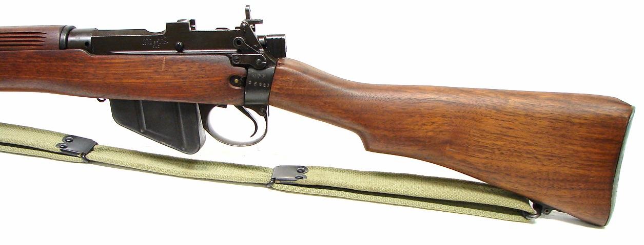 Long Branch NO. 4 MK1 .303 British caliber rifle. Produced in 1942 in  Canada. The wood is Canadian Broad Arrow C marked. It also (R14549)