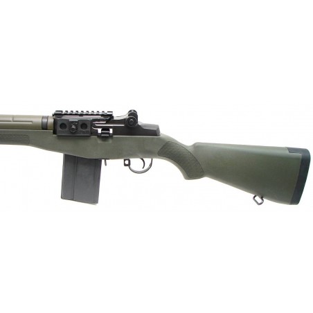 Springfield Armory M1A .308 Win. caliber rifle. Full size model with green synthetic stock and #18 arms mount in excellent condi (R10918)