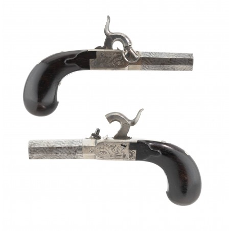Pair of Belgian Percussion single shot pistols (AH5883)