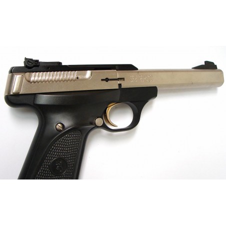 Browning Buckmark .22 LR caliber pistol. Semi-auto plinker with nickel finish. Excellent condition. (PR21796)
