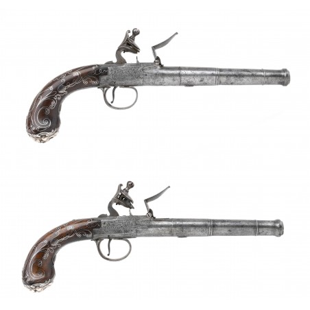 Very Fine Pair of English Turn-Off Barrel Flintlock Pistols by Delaney (AH6307)