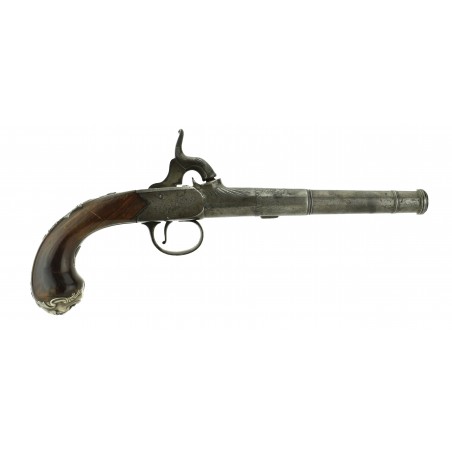 British Large Queen Anne Percussion Pistol by W. Henshaw (AH3772)