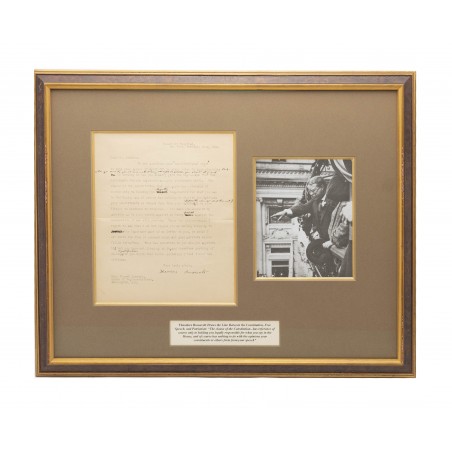 Theodore Roosevelt Signed Letter to U.S. Senator, Framed (MIS1354)