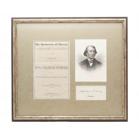 Framed Speech and Signature of Senator Charles Sumner  (MIS1321)