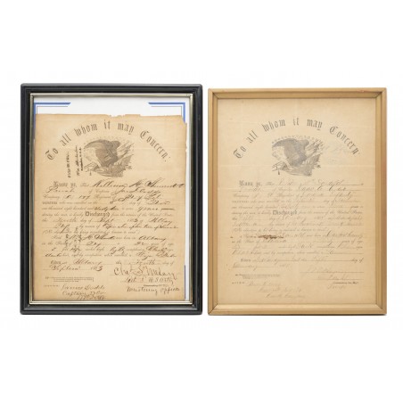 Lot of Two Civil War Discharge Papers (MIS1325)