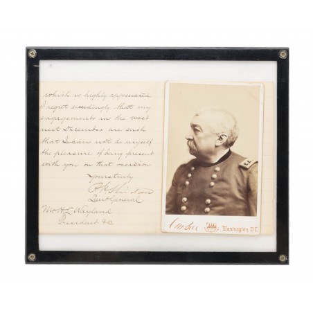 Framed Handwritten Letter Signed by General Philip Sheridan (MIS1358)