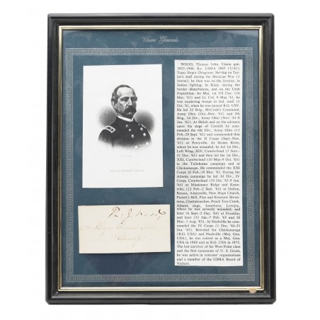 Framed Union General John Wood with Signature (MIS1359)