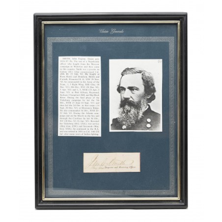 Framed Union General John Eugene Smith with Signature (MIS1360)