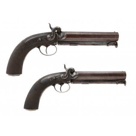 Pair of James Lees Marked Percussion Pistols (AH2575)