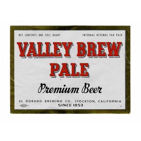 Early Valley Brew Pale Premium Beer Label (WEC184)