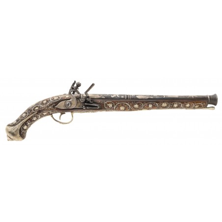 Beautiful Ottoman Style Silver Inlaid Pistol (AH6184)