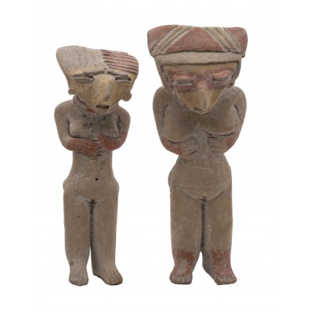 An Extraordinary Pair of Pre-Classic Ceramic Votive Figures (WEC352)