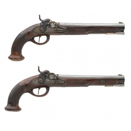 Fine Pair of German Percussion Officers Pistols (AH6873)