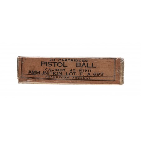 45 Caliber Pistol Ball Cartridges for M 1911 by Frankford Arsenal (AN173)