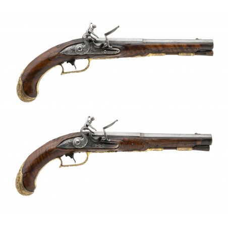 Beautiful German Flintlock Rev War Era Pistols by A. C. Erlang (AH8301)