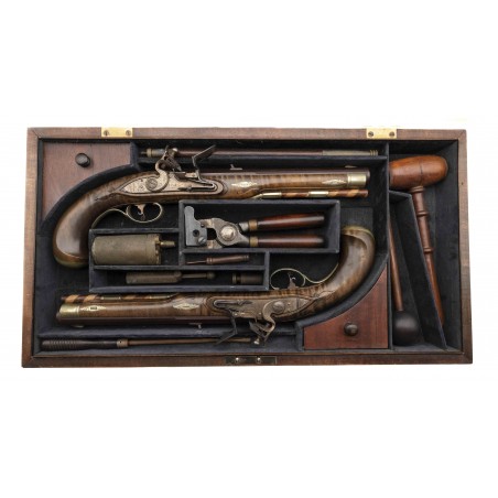 Beautiful Cased Pair of Modern Kentucky Style Pistols By M. Vance (AH8177)